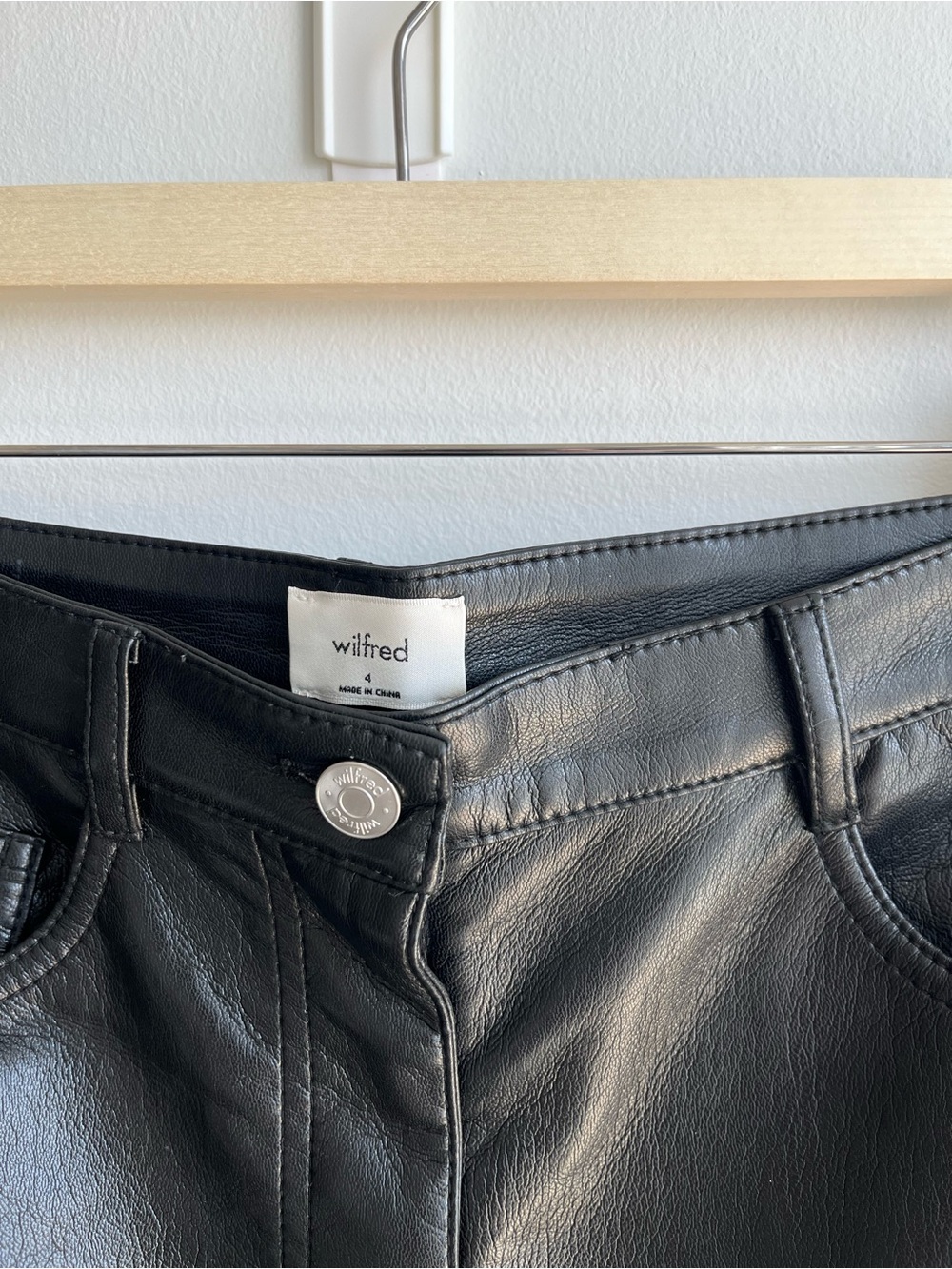 Wilfred Black Faux Leather High-Rise Women's Jeans